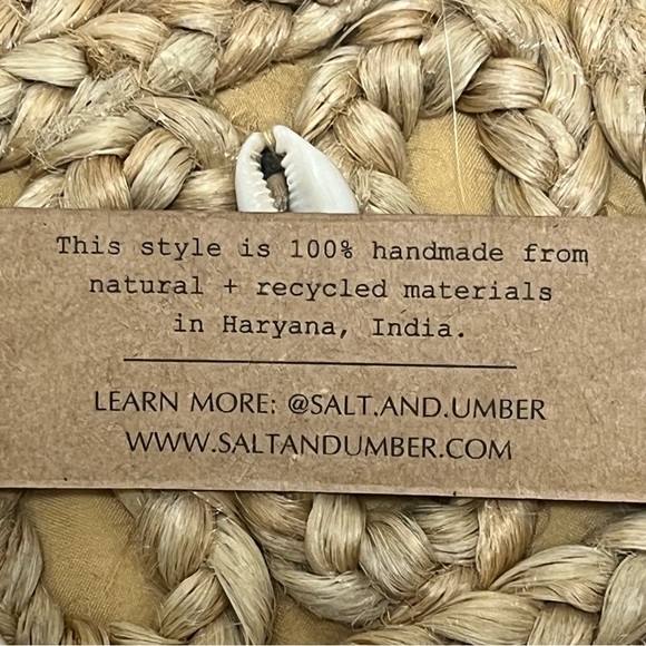 NWT $149 Salt + Umber Isla Natural Jute Seashell Tote Beach Bag Handmade Purse - Picture 11 of 15